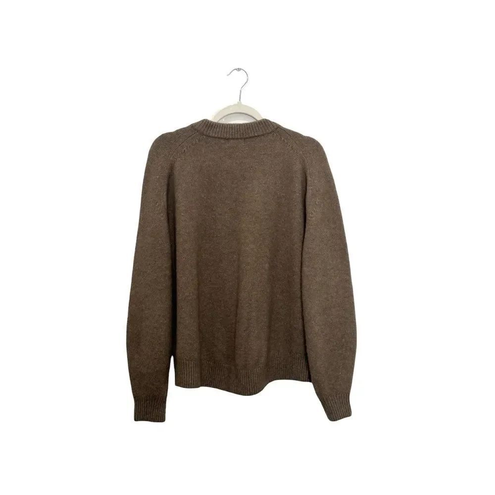 STAUD Cashmere V neck sweater in taupe - Picture 4 of 5